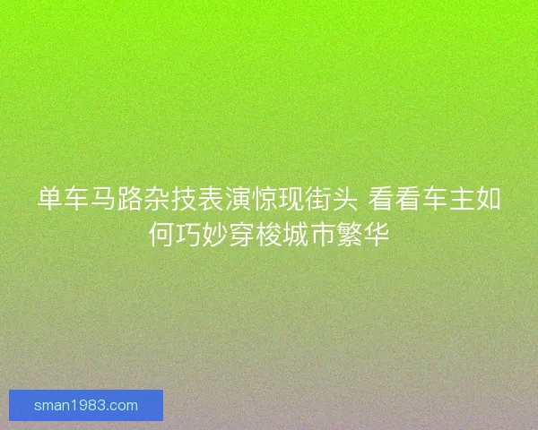 单车马路杂技表演惊现街头 看看车主如何巧妙穿梭城市繁华